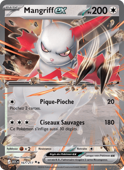 Carte Pokémon : Mangriff ex (ASC 167) Near Mint