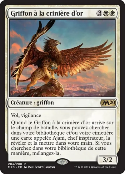 Carte Magic : Griffon à la crinière d’or (M20 283 R) Near Mint