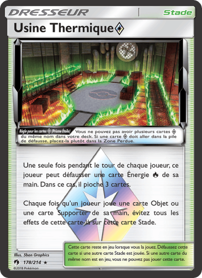 Carte Pokémon : Usine Thermique (LOT 178) (Holo) Near Mint