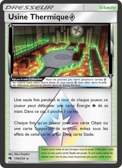 Carte Pokémon : Usine Thermique (LOT 178) (Holo) Near Mint