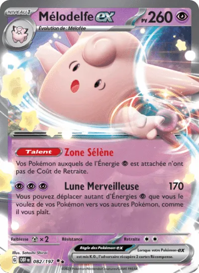 Carte Pokémon : Mélodelfe ex (OBF 082) Near Mint