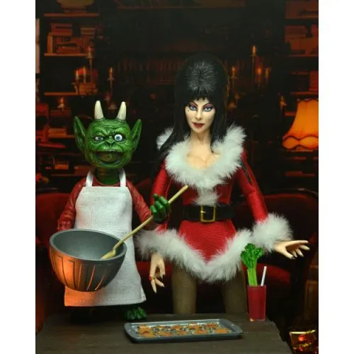 FIGURINE ELVIRA MISTRESS OF THE DARK FIGURINE CLOTHED VERY SCARY XMAS ELVIRA 20CM – Image 2