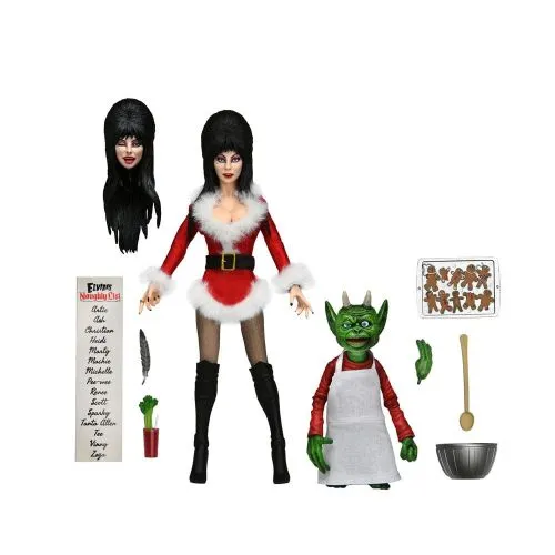 FIGURINE ELVIRA MISTRESS OF THE DARK FIGURINE CLOTHED VERY SCARY XMAS ELVIRA 20CM – Image 5