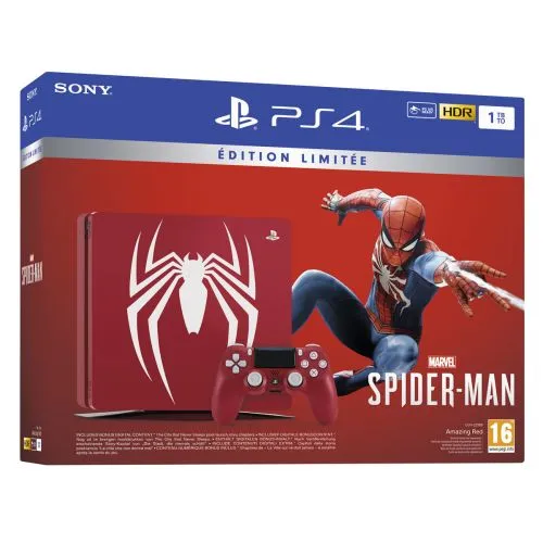 CONSOLE PS4 SLIM 1TB EDITION LIMITEE SPIDER-MAN (AVEC BOITE ET NOTICE) OCC