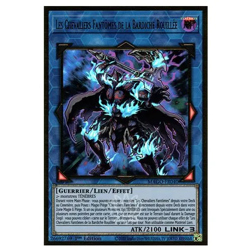 Carte Yu-Gi-Oh! : Les Chevaliers Fantômes de la Bardiche Rouillée 1ère Édition (MAGO-FR040) Premium Gold Rare occ