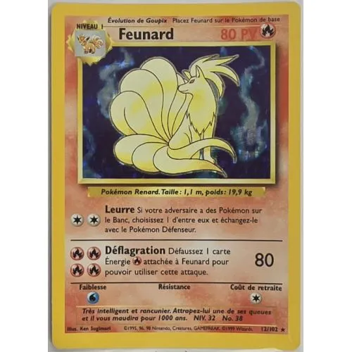 Carte Pokémon : Feunard (BS 12) Excellent occ