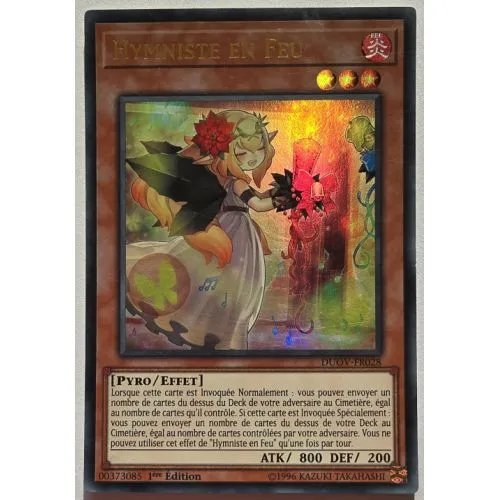 Carte Yu-Gi-Oh! : Hymniste en Feu 1ère Édition (DUOV-FR028) Ultra Rare occ