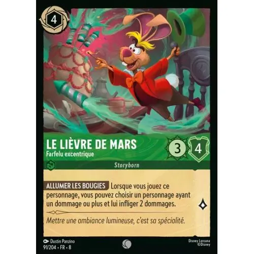 Carte Lorcana : Le Lièvre de Mars - Farfelu excentrique (Brillante) (91/204-FR-1 8JAF) Near Mint occ