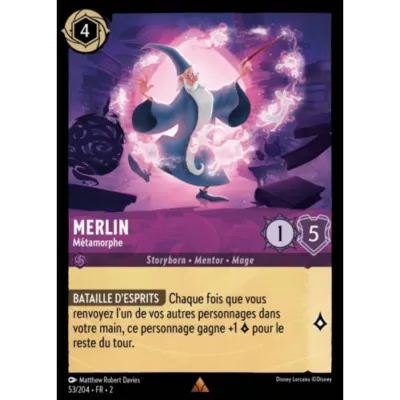 Carte Lorcana : Merlin - Métamorphe (Brillante) (53/204-FR-2 2ROF) Near Mint occ