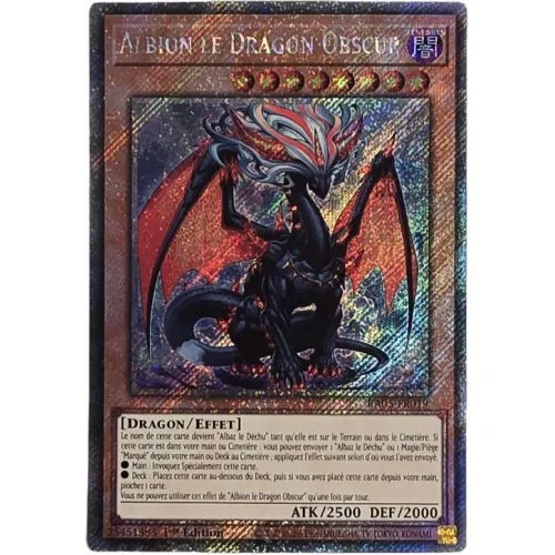 Carte Yu-Gi-Oh! : Albion le Dragon Obscur 1ère Édition (RA05-FR019) Platinum Secret Rare occ