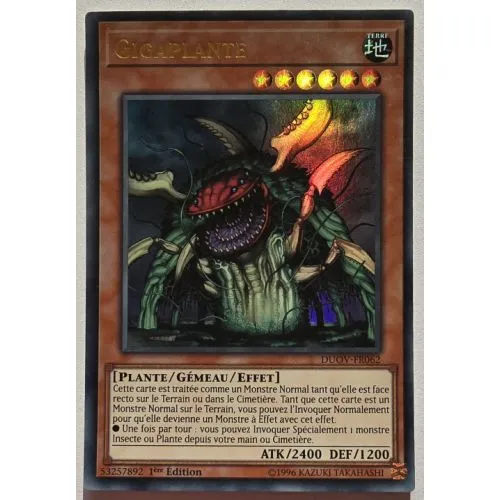 Carte Yu-Gi-Oh! : Gigaplante 1ère Édition (DUOV-FR062) Ultra Rare occ