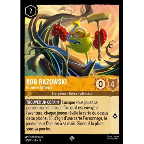 Carte Lorcana : Bob Razowski - Grimpeur héroïque (18/207-FR-13) Near Mint occ