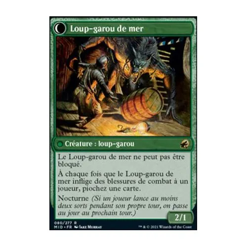 Carte Magic : Clandestine suspecte // Loup-garou de mer (MID 080 R) Mint occ – Image 2
