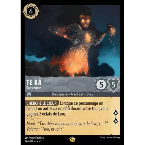 Carte Lorcana : Te Kā - Sans coeur (192/204 1TFC) Near Mint occ