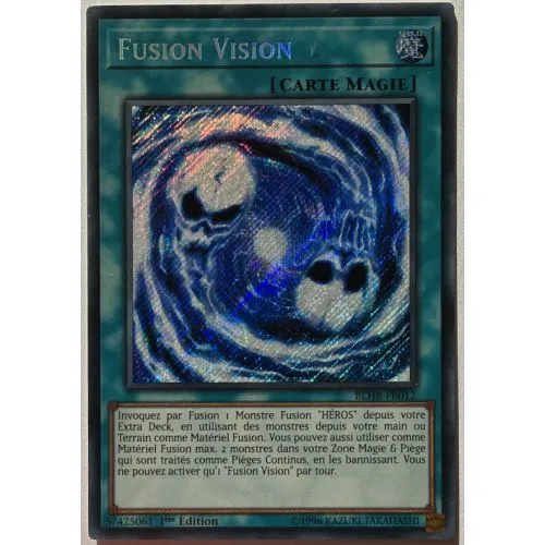 Carte Yu-Gi-Oh! : Fusion Vision 1ère Édition (BLHR-FR012) Secret Rare Occ