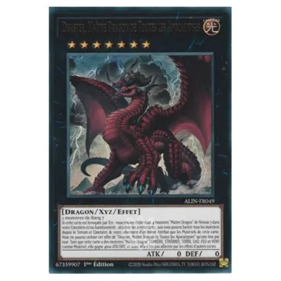Carte Yu-Gi-Oh! : Disaster, Maître Dragon de Toutes les Apocalypses 1ére Edition (ALIN-FR049) Ultra Rare occ