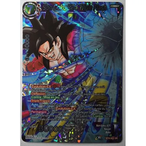 Carte Dragon Ball Super : Son Goku SS4 Triple Flash (BT4-003-SR) Near Mint OCC – Image 2
