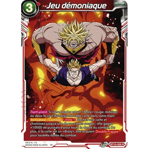 Carte Dragon Ball Super : Jeu démoniaque (BT15-029-R) OCC