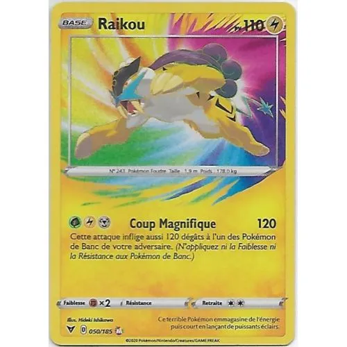 Carte Pokémon : Raikou (VIV 50) Light Played occ