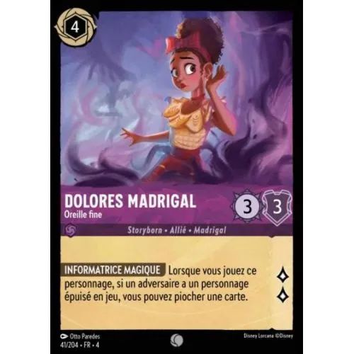 Carte Lorcana : Dolores Madrigal, Oreille fine (Brillante) (41/204-FR-4 4URS) Near Mint occ
