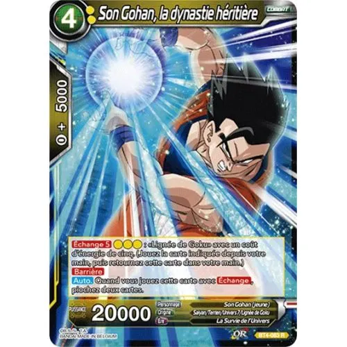 Carte Dragon Ball Super : Son Gohan, la dynastie héritière (BT4-083-R) OCC