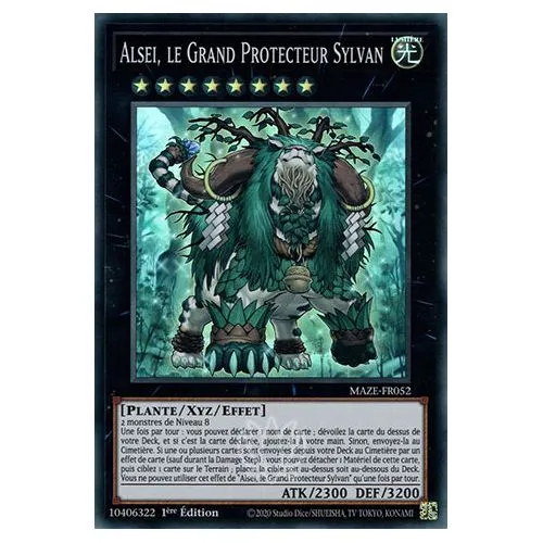 Carte Yu-Gi-Oh! : Alsei, le Grand Protecteur Sylvan 1ére Edition (MAZE-FR052) Super Rare occ