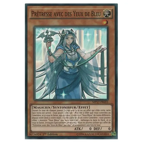 Carte Yu-Gi-Oh! : Prêtresse avec des Yeux de Bleu 1ère Édition (MP17-FR055) Super Rare occ