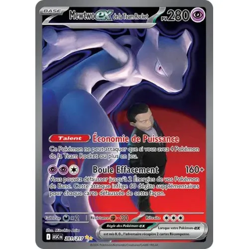 Carte Pokémon : Mewtwo ex de la Team Rocket (ASC 281) Near Mint occ