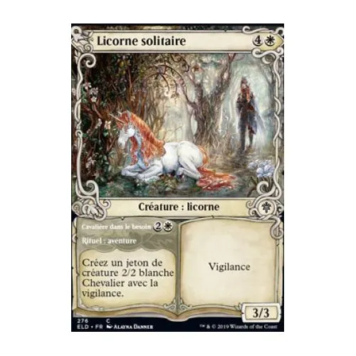 Carte Magic : Licorne solitaire // Cavalière dans le besoin (Foil) (ELD 276 C) Near Mint occ