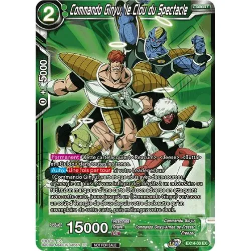 Carte Dragon Ball Super : Commando Ginyu, le Clou du Spectacle (Brillante) (EX14-03-EX) Near Mint occ