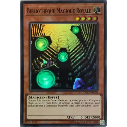 CARTE YU-GI-OH! : BIBLIOTHEQUE MAGIQUE ROYALE (OP07-FR004) SUPER RARE OCC