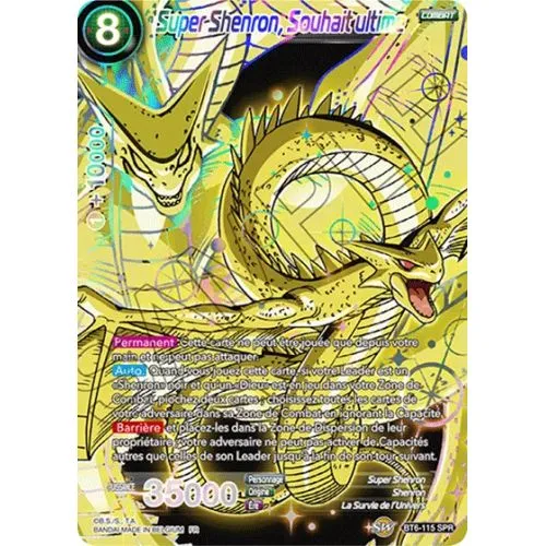 Carte Dragon Ball Super : Super Shenron, Souhait ultime (BT6-115-SPR) Near Mint occ