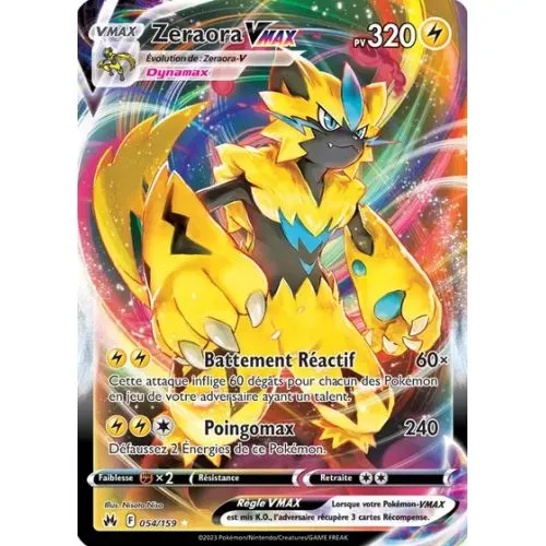 Carte Pokémon : Zeraora VMAX (CRZ 054) Excellent occ