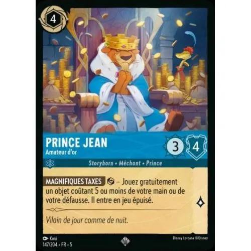 Carte Lorcana : Prince Jean - Amateur d'or (147/204-FR-5 5SSK) Near Mint occ