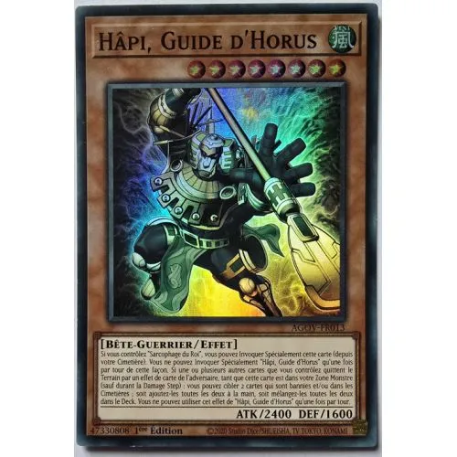 Carte Yu-Gi-Oh! : Hâpi, Guide d'Horus 1ère Édition (AGOV-FR013) (Super Rare) occ