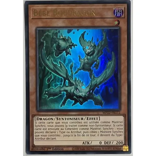 CARTE YU-GI-OH! : BEBE BOUDRAGON (MP22-FR172) ULTRA RARE OCC
