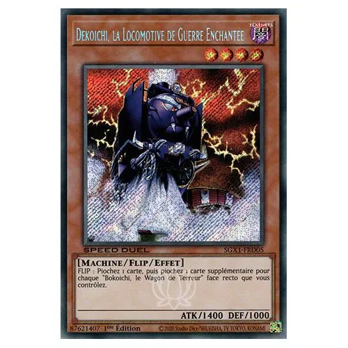 Carte Yu-Gi-Oh! : Dekoichi, la Locomotive de Guerre Enchantée 1ére Edition (SGX1-FRD05) Secret Rare occ