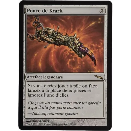Carte Magic : Pouce de Krark (MRD 190 R) Excellent occ