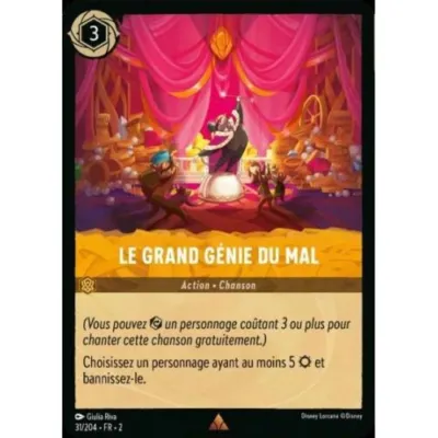 Carte Lorcana : Le Grand Génie Du Mal (Brillante) (31/204-FR-2 2ROF) Near Mint occ
