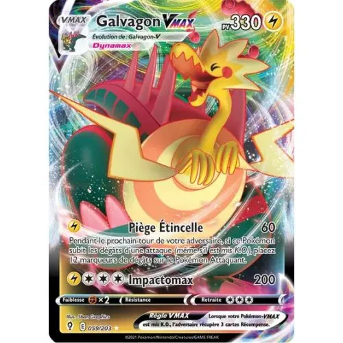 CARTE POKEMON : GALVAGON VMAX (EVS 059) (MINT) OCC