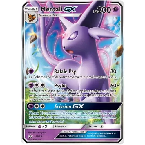 Carte Pokémon : Mentali GX (SM 35) (Excellent) occ