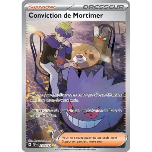 CARTE POKEMON : CONVICTION DE MORTIMER (TEF 211) (ETAT MOYEN) OCC