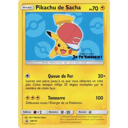 Carte Pokémon : Pikachu de Sacha (SM 114) (Good) occ