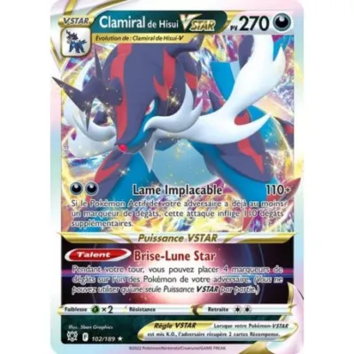 CARTE POKEMON : CLAMIRAL DE HISUI VSTAR (ASR 102) OCC