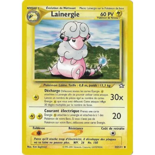 Carte Pokémon : Lainergie (NG 34) (Excellent) occ