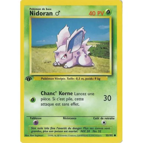 Carte Pokémon : Nidoran (M) (BS 55 Edition 1) (Good) occ