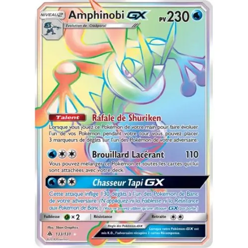 CARTE POKEMON : AMPHINOBI GX (FLI 133) (MINT) OCC