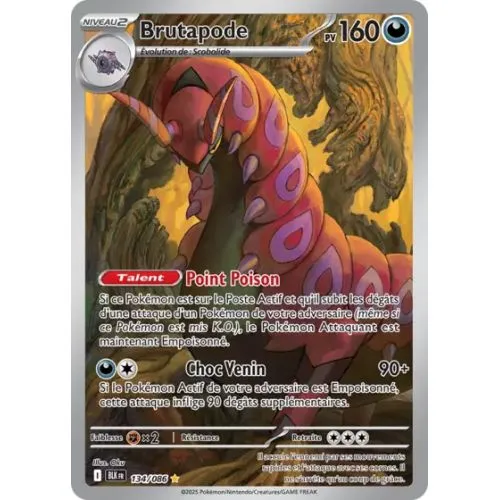 Carte Pokémon : Brutapode (BLK 134) (Mint) occ