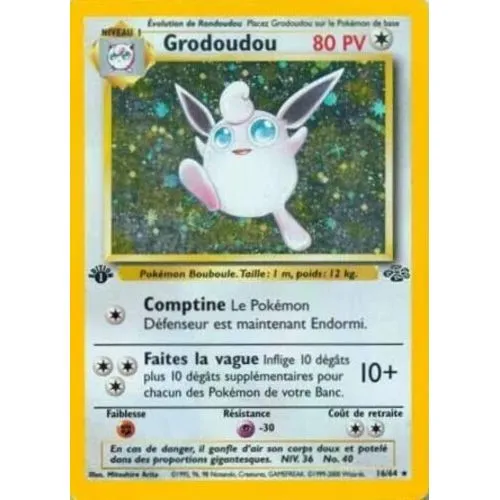 Carte Pokémon : Grodoudou (Holo Edition 1) (JU 16) (Light Played)