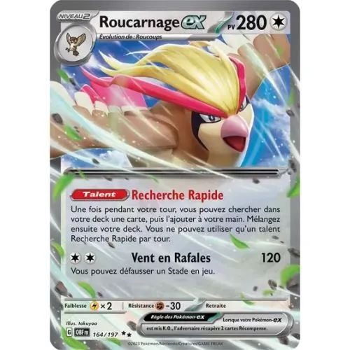 Carte Pokémon : Roucarnage ex (OBF 164) Near Mint occ